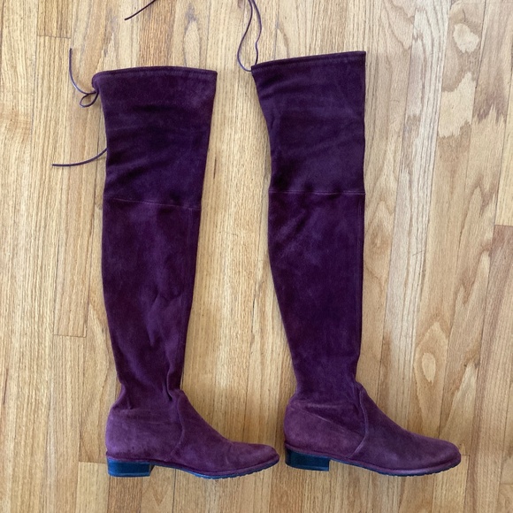 Stuart Weitzman Shoes - Stuart Weitzman Lowland Suede Over the Knee Boot in Size 7 Wine Color